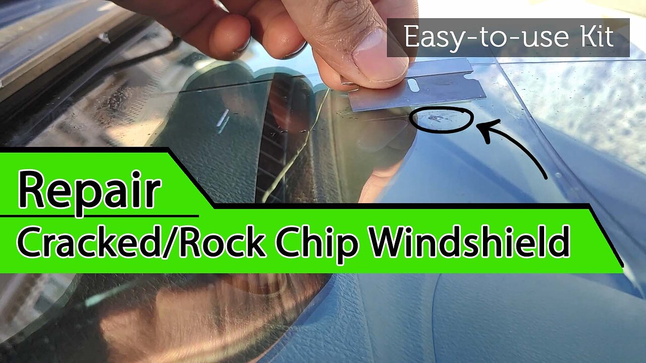 Repair Cracked Rock Chip on Glass Windshield: Easy-to-use Kit.