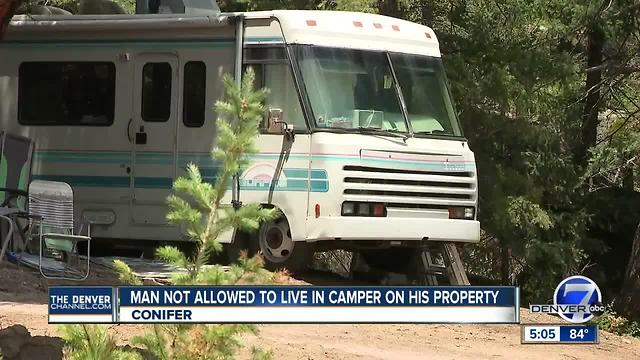 Man not allowed to live on camper parked on his property