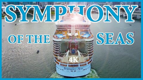 Symphony of the Seas Maneuvering in Port of Miami - 4K