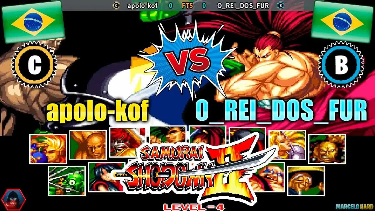 Samurai Shodown II (apolo-kof Vs. O_REI_DOS_FUR) [Brazil Vs. Brazil]