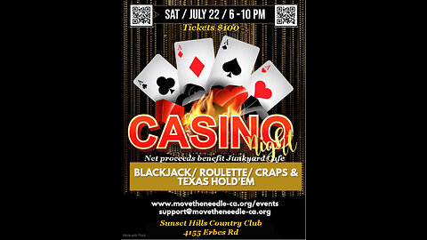 Casino Night Saturday, July 22, 2023