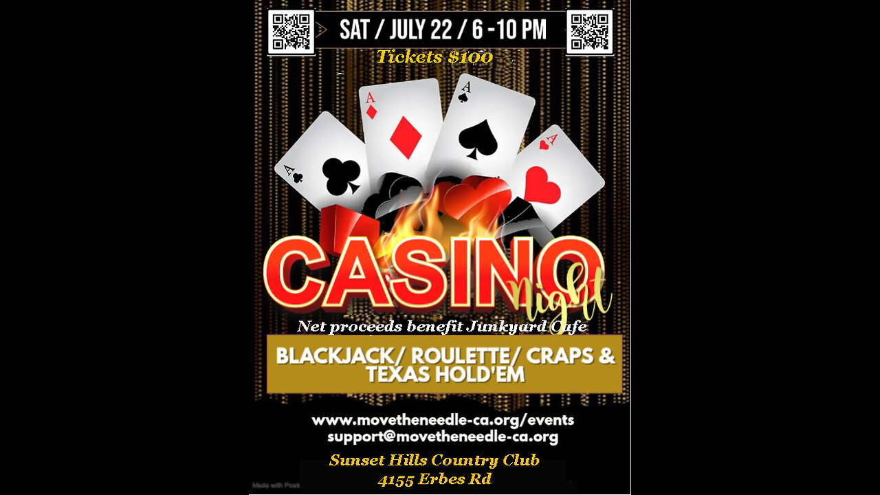 Casino Night Saturday, July 22, 2023