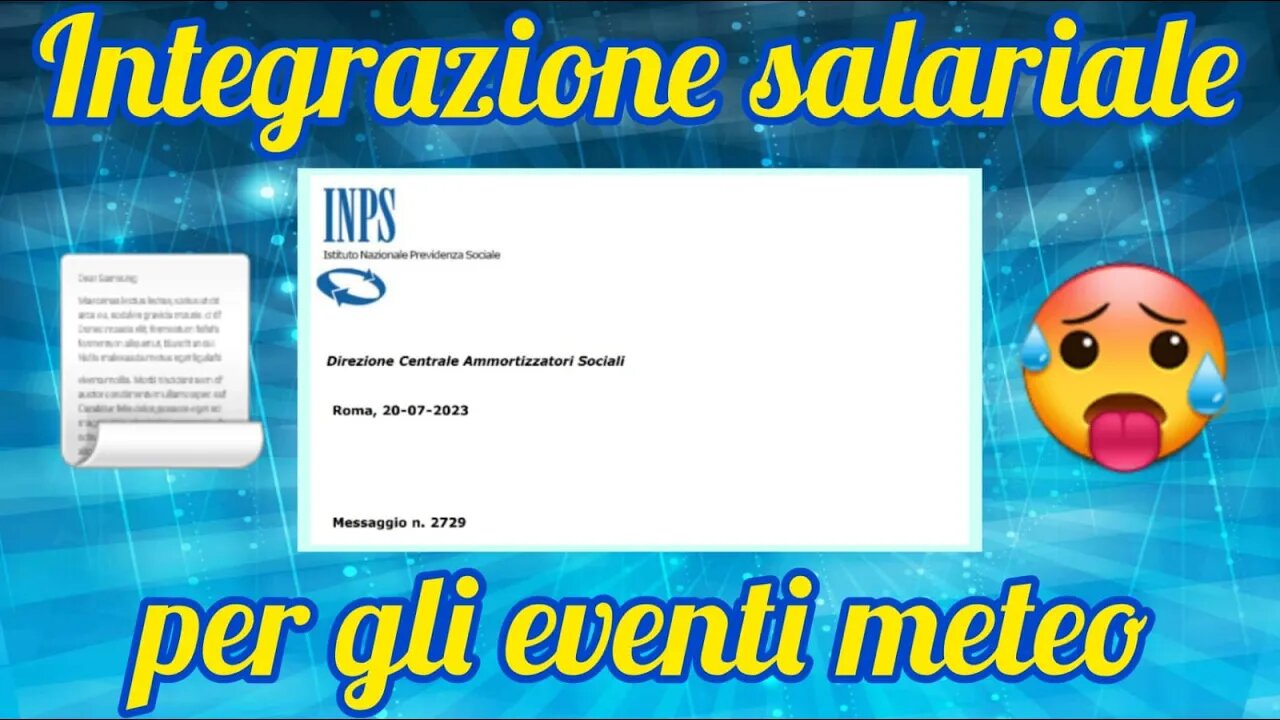 Uscita la circolare dell'INPS sulla Cassa Integrazione per il caldo!