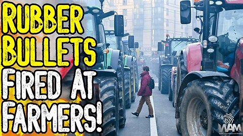 BREAKING: RUBBER BULLETS FIRED AT FARMERS! - FIRES IN FRONT OF EU PARLIAMENT! - FARMER UPRISING!
