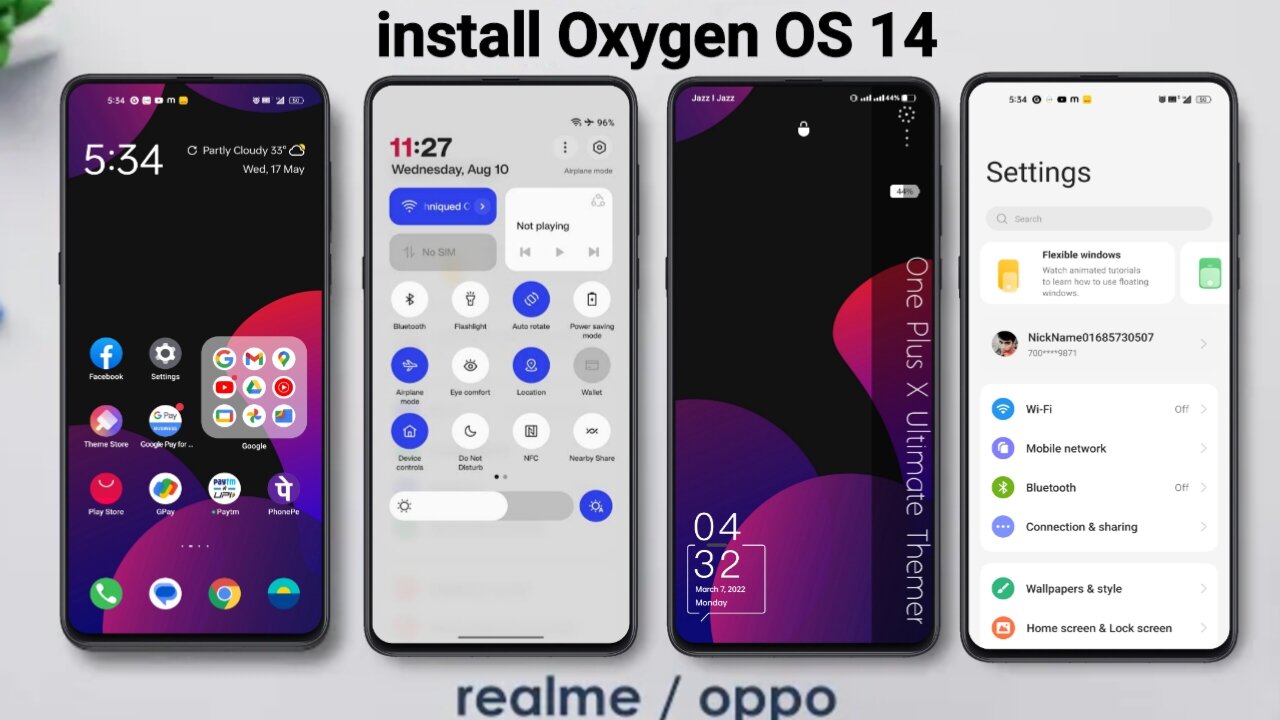 Oxygen OS 14 theme Realme and Oppo Devices