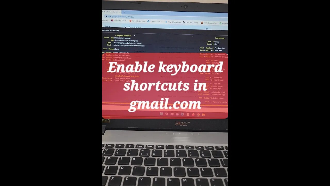 Enable keyboard shortcuts in gmail.com #shorts #youtubeshorts