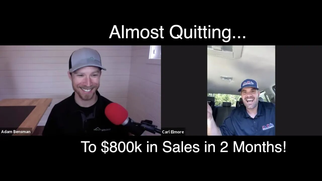 Almost Quitting to $800,000 in Sales in His First 2 Months | Real Talk w/ Roofing Sales Rep Carl E.