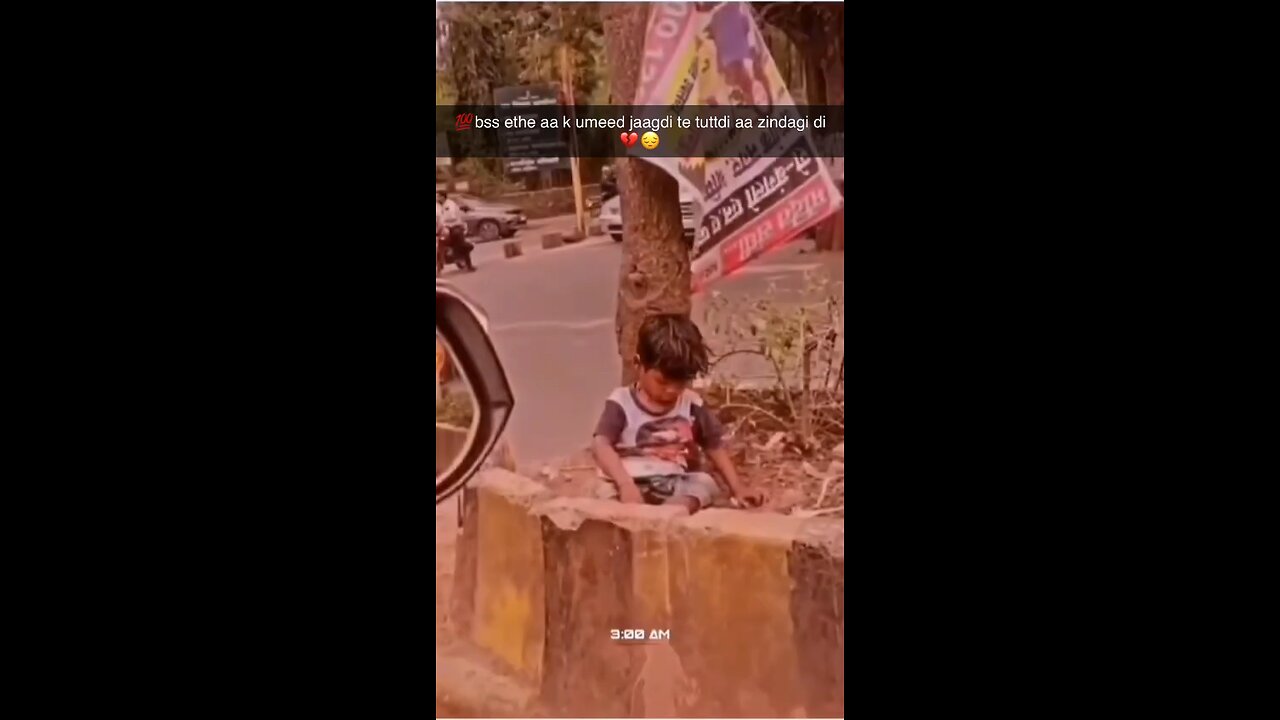 Kid on road || alone || motional