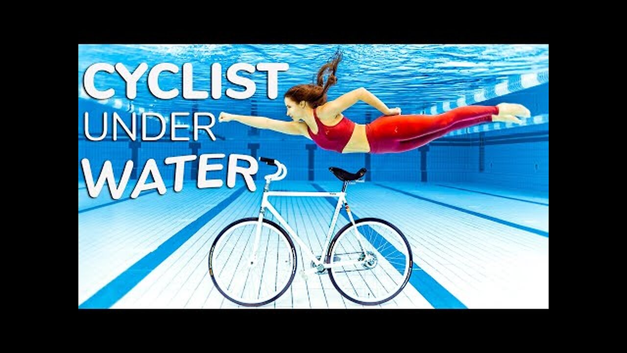 Cyclist UNDERWATER 😱 Underwater photoshooting with BIKE