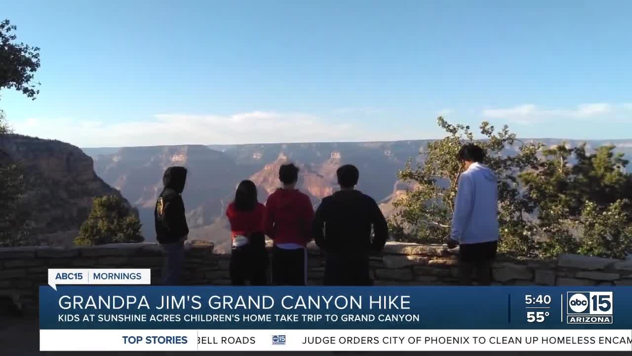 Kids at Sunshine Acres Children's Home prepare for 'Grandpa Jim's Grand Canyon Hike'