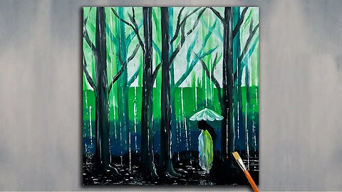 How to Paint a Girl in Rainforest | Acrylic Painting Tutorial for Beginners