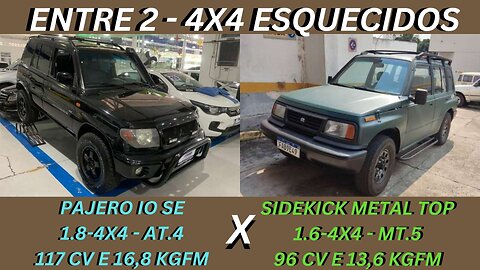 ENTRE 2 CARROS - MITSUBISHI PAJERO IO X SUZUKI SIDEKICK PERFEITO PARA QUEM VAI INICIAR NO OFF ROAD