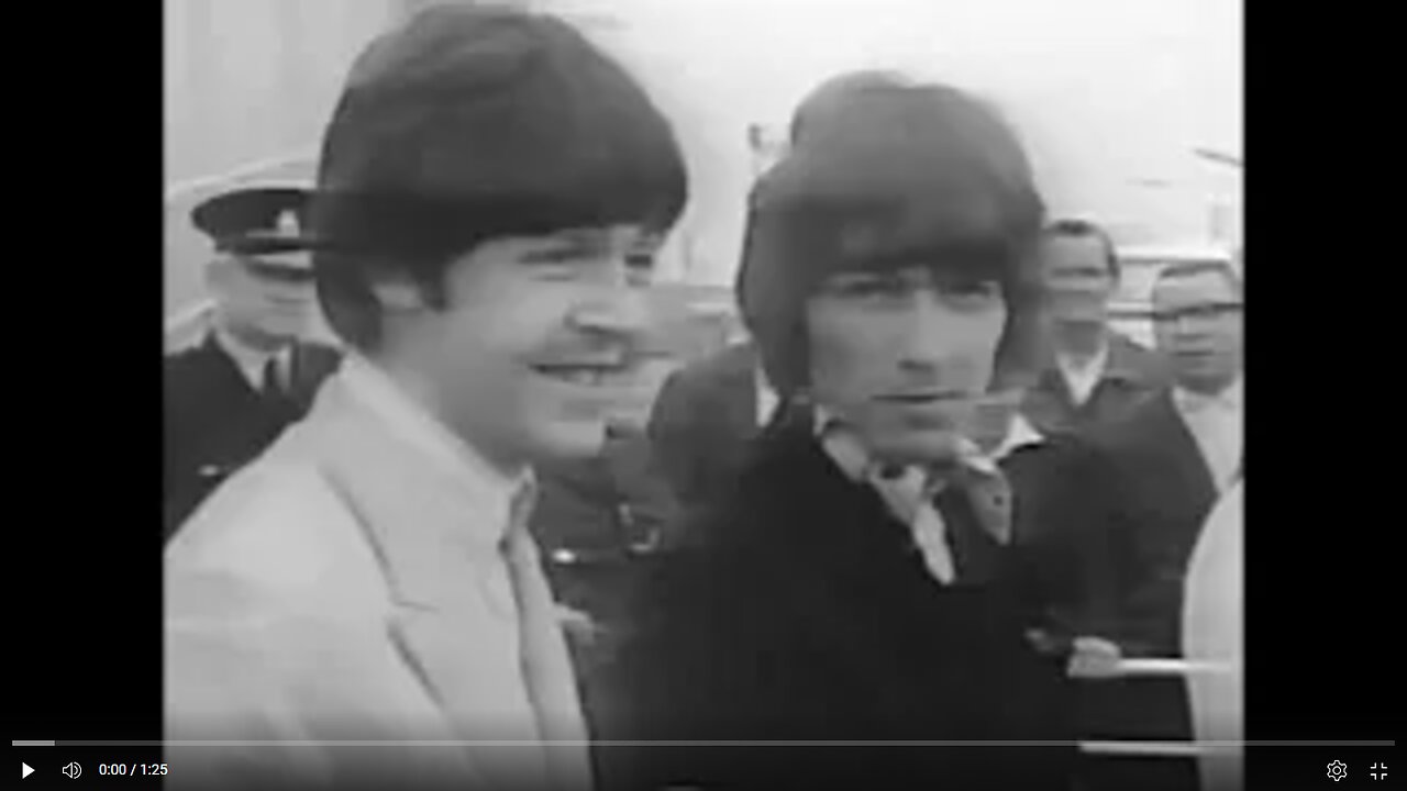 Paul McCartney on 31 Aug., 1966 - The Beatles Return Home from final U.S. Tour, newsreel footage