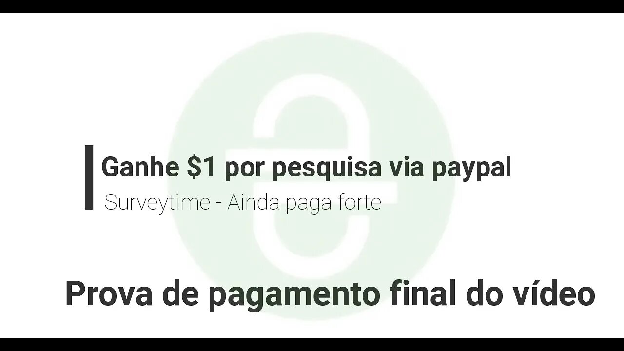 Pesquisa - Survey Time - Ganhe $1 toda vez! Pagando Rev 0.1 Ativo 160321