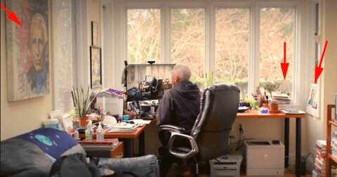 Fauci (Megalomaniac) Huge Portrait of himself in his Home Office.