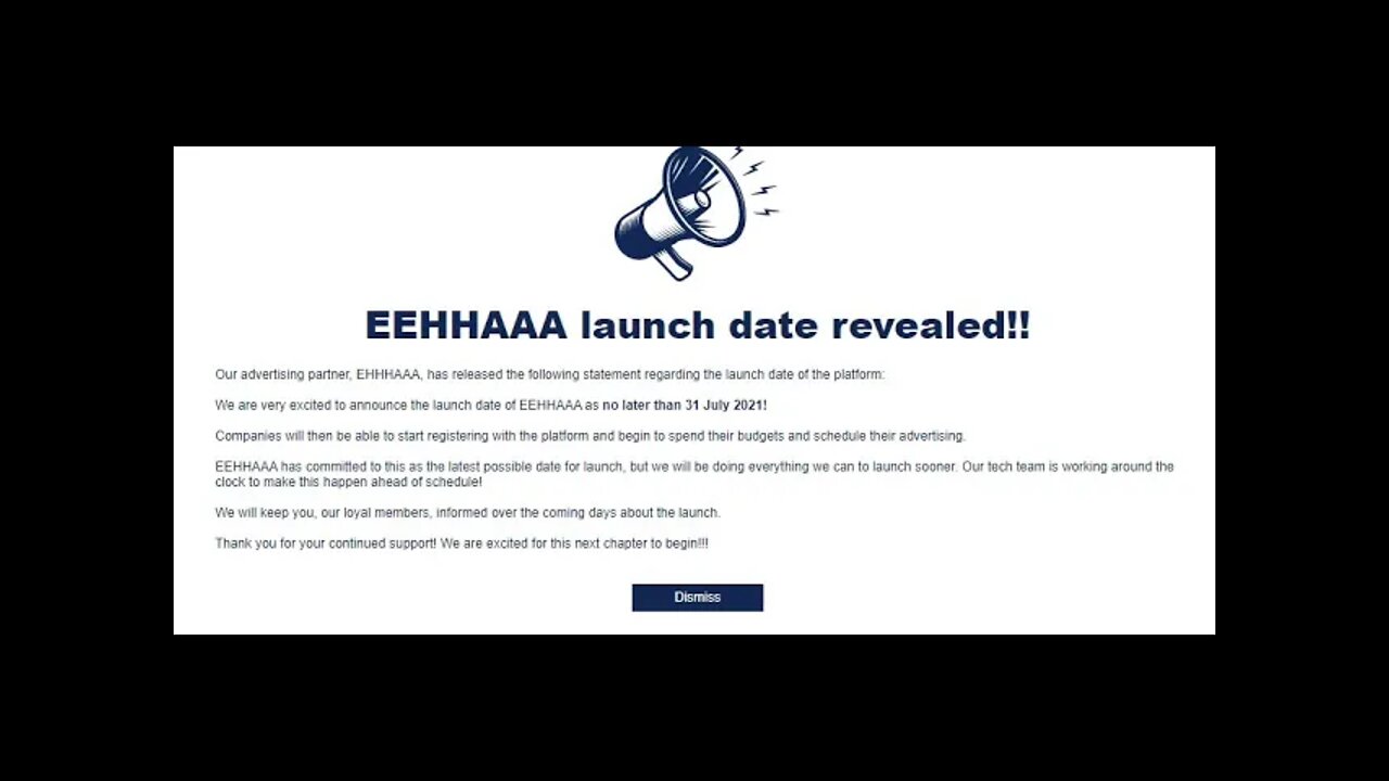 LAUNCH DATE UPDATE ON NEWSLETTER