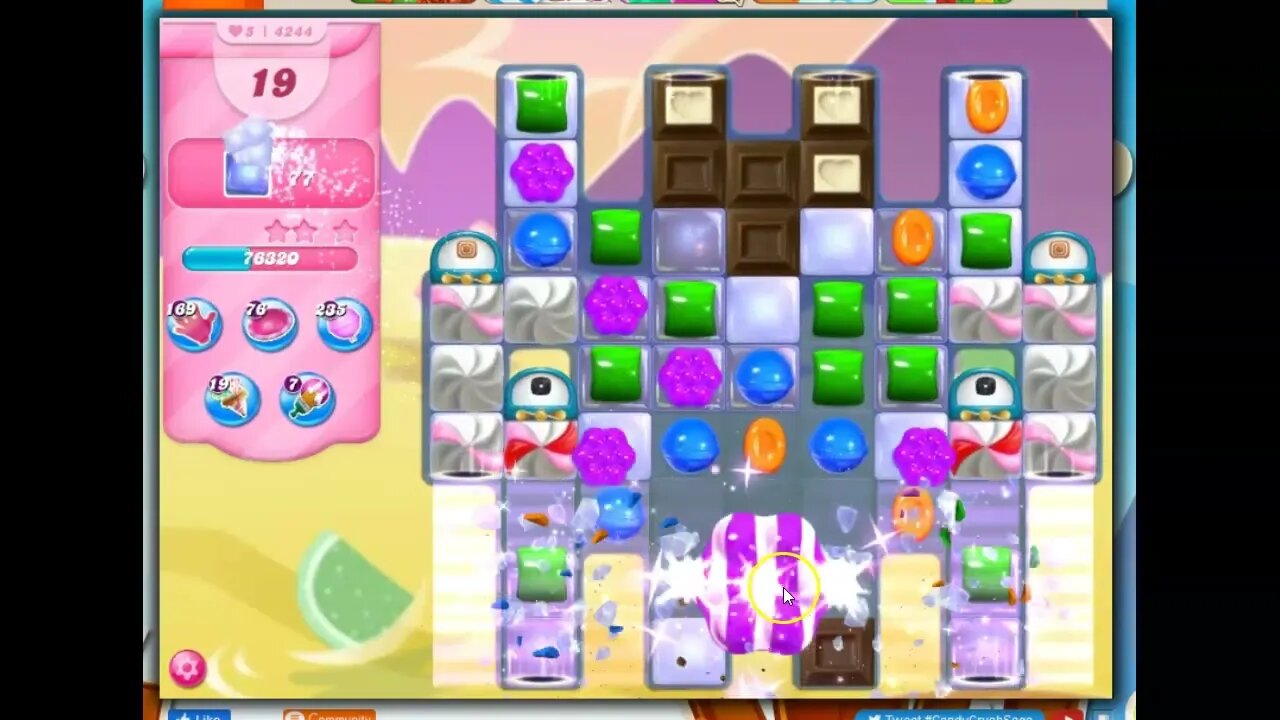 Candy Crush Level 4244 Talkthrough, 24 Moves 0 Boosters