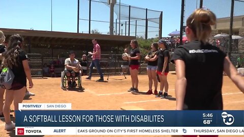 AAU softball players in Santee teach the game to those with disabilities