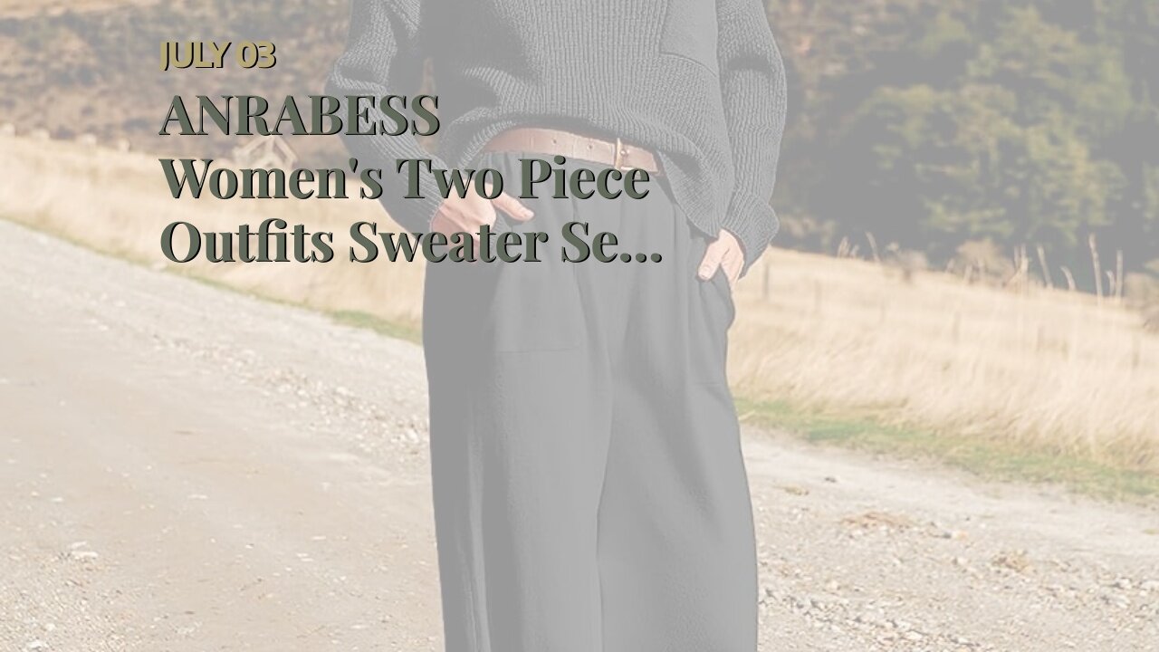 ANRABESS Women's Two Piece Outfits Sweater Sets Long Sleeve Pullover and Drawstring Pants Loung...