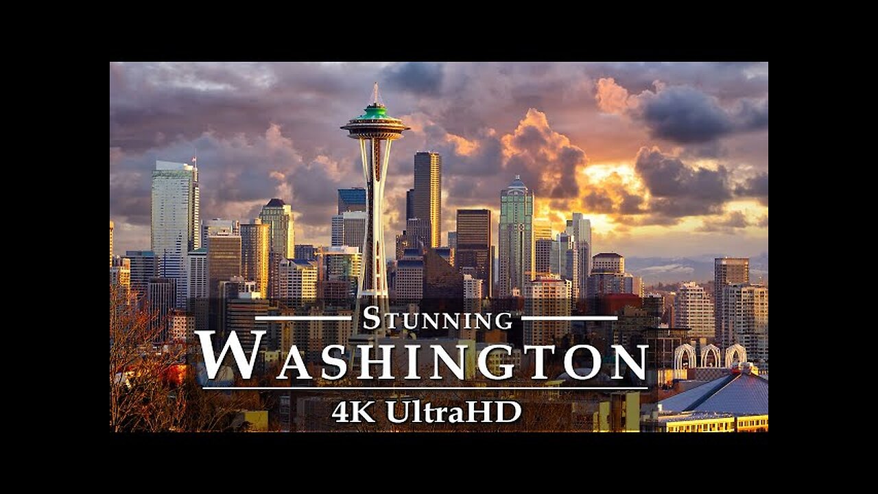 Washington State 🇺🇸 by Drone 4K HD 2023 | Flying over Stunning Skylines & Aerial Views - US Capital