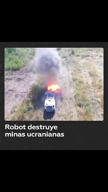 Robot de desminado ruso limpia campos de minas ucranianos