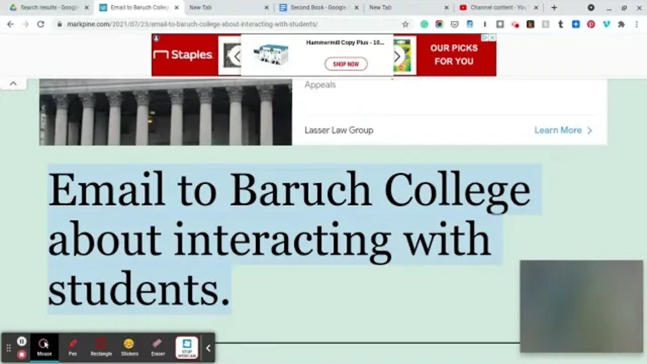 Opinion: Email to Baruch College about interacting with students. Part 2.