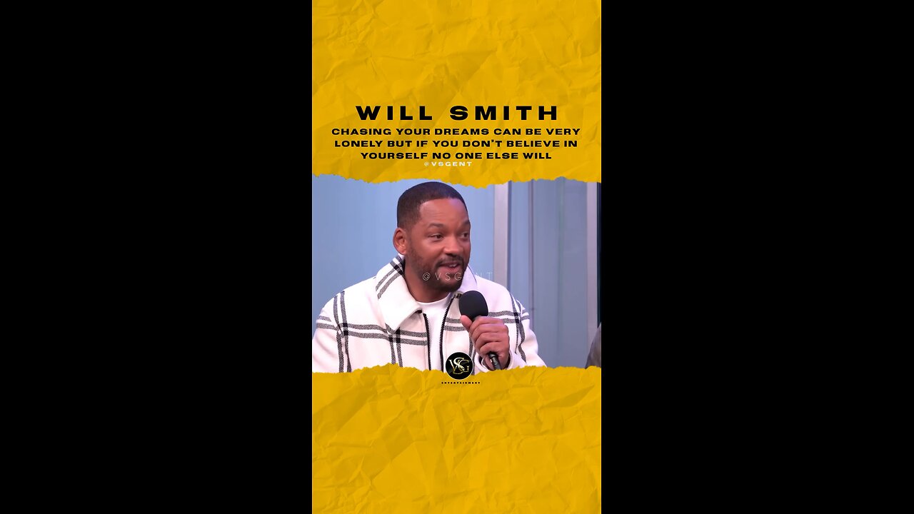 #willsmith Chasing ur dreams can be lonely but if u dont believe in urself no1 else will🎥 @sway