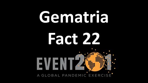 Gematria Fact 22 - Event 201 (Coronavirus Pandemic Simulation 2019)