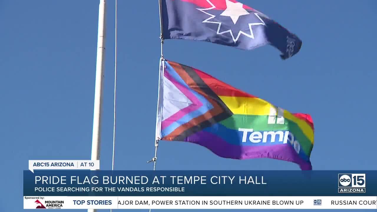 Pride flag burned at Tempe City Hall, police investigating