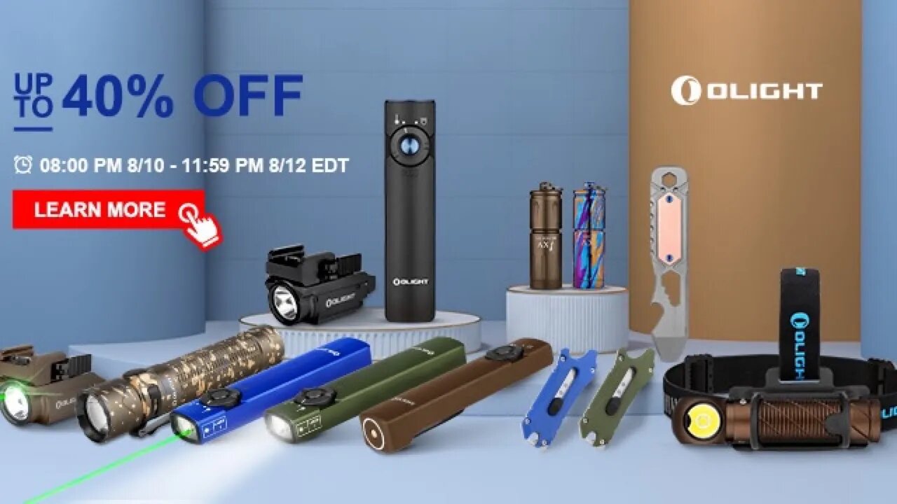 Olight August Sale featuring the new Arkfeld flashlight ! Up to 40% off