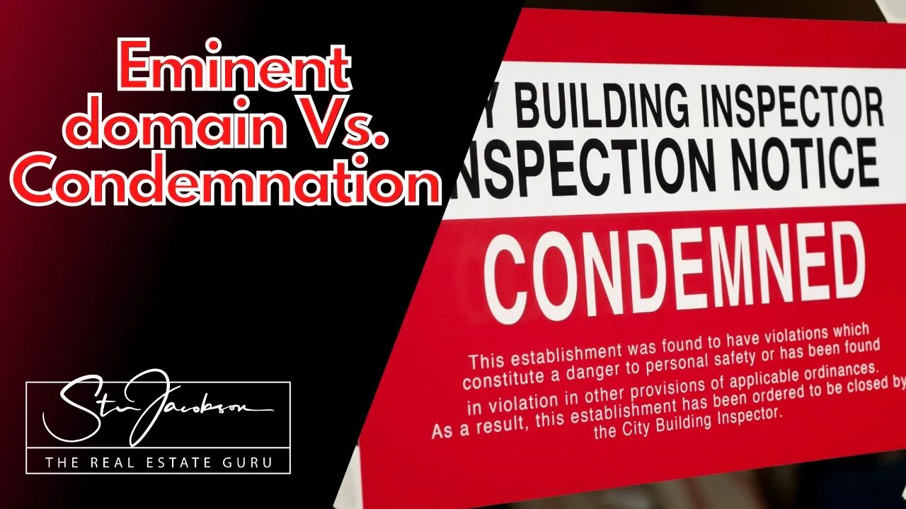 Eminent domain vs. Condmenation -- Daily real estate exam practice question