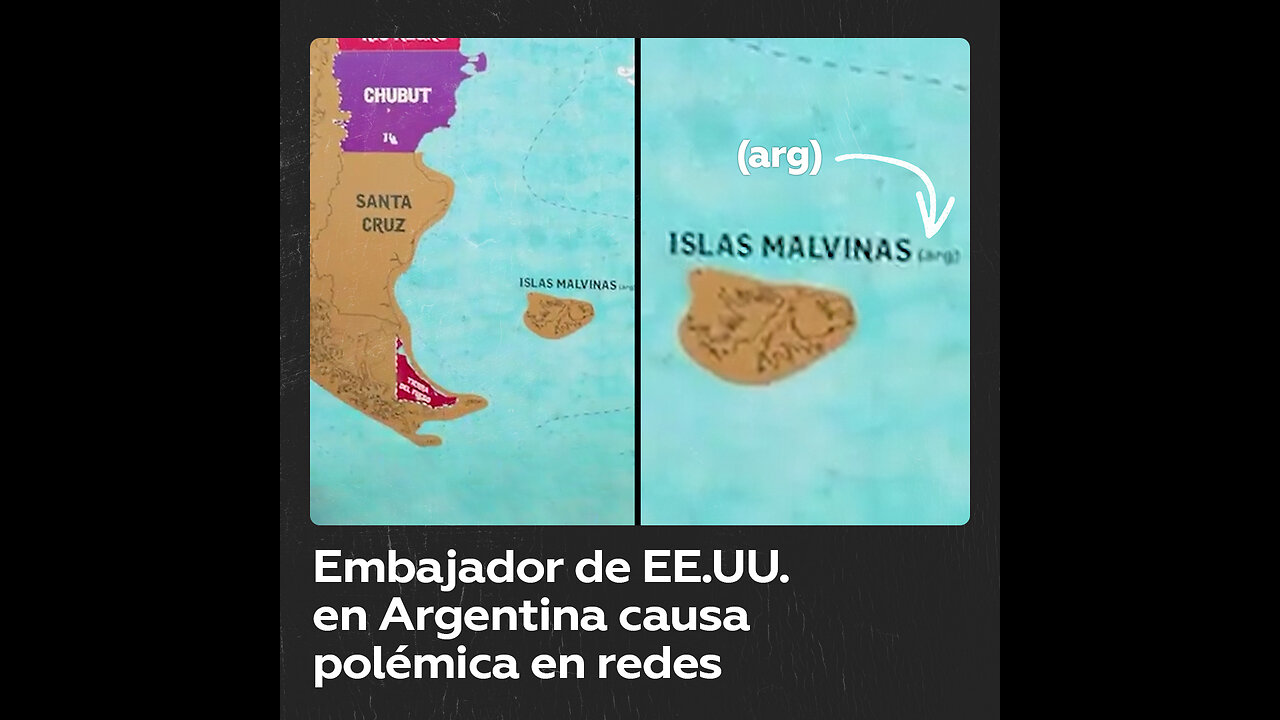 Embajador de EE.UU. muestra un mapa donde las Malvinas son argentinas