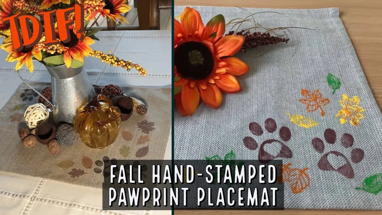 TDIF! Fall Hand-stamped Pawprint Placemat