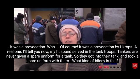 Ukrainian civilian exposes Ukraine Army false flag provocation. They used captured Russian armoured vehicles to attack a Russian-controlled village.