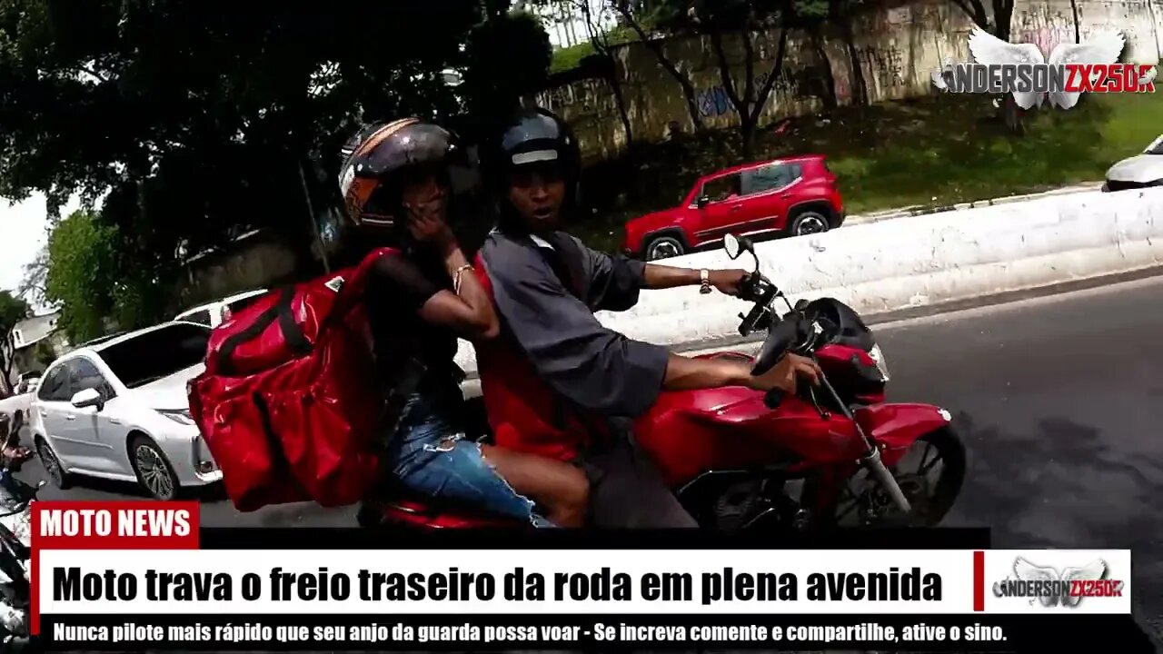 Radial Leste I Roda da moto de motociclista travou, enquanto ele pilotava#saopaulo#sp