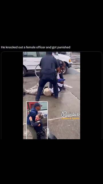 Police officers respond to suspect knocking out female officer