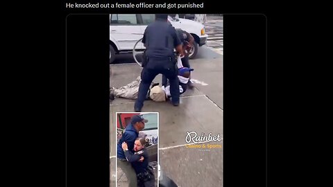 Police officers respond to suspect knocking out female officer