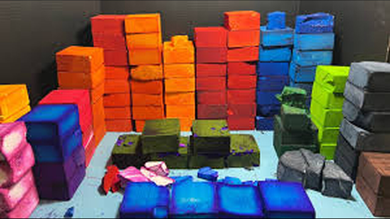 100 Dyed Blocks Chalk Crumbling ASMR