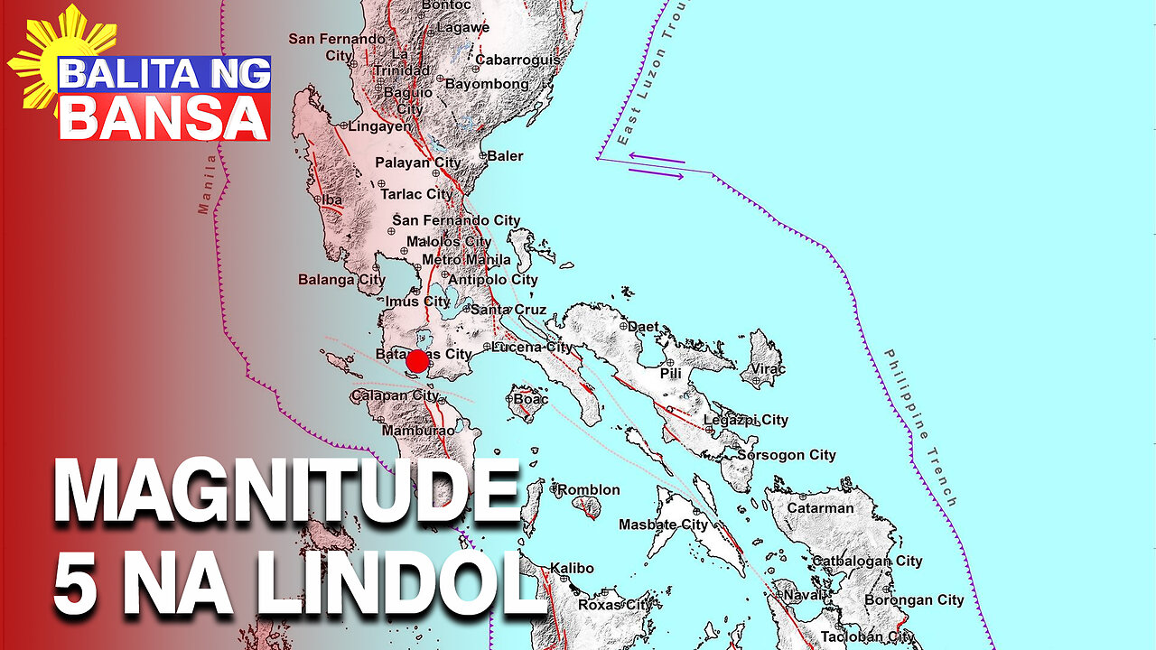 Batangas, niyanig ng 5.0 magnitude na lindol
