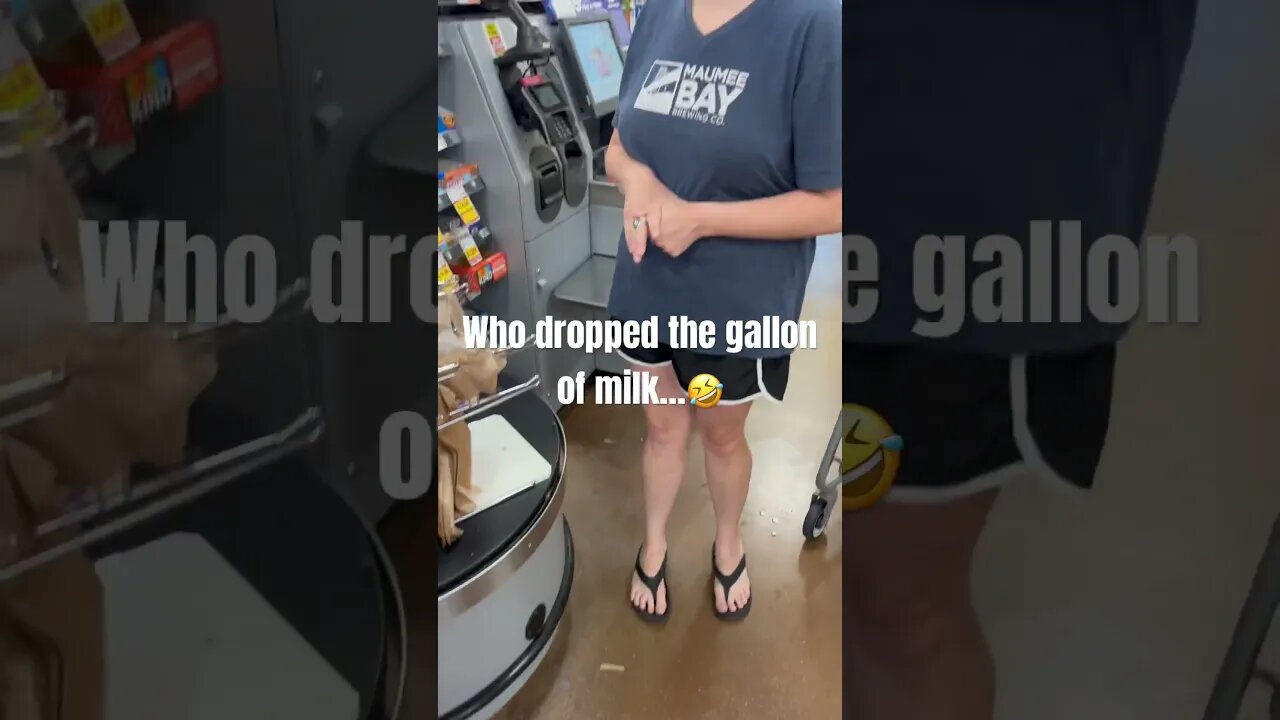 Grocery store fail. #shorts #cute #funny #fail #goofy #milk