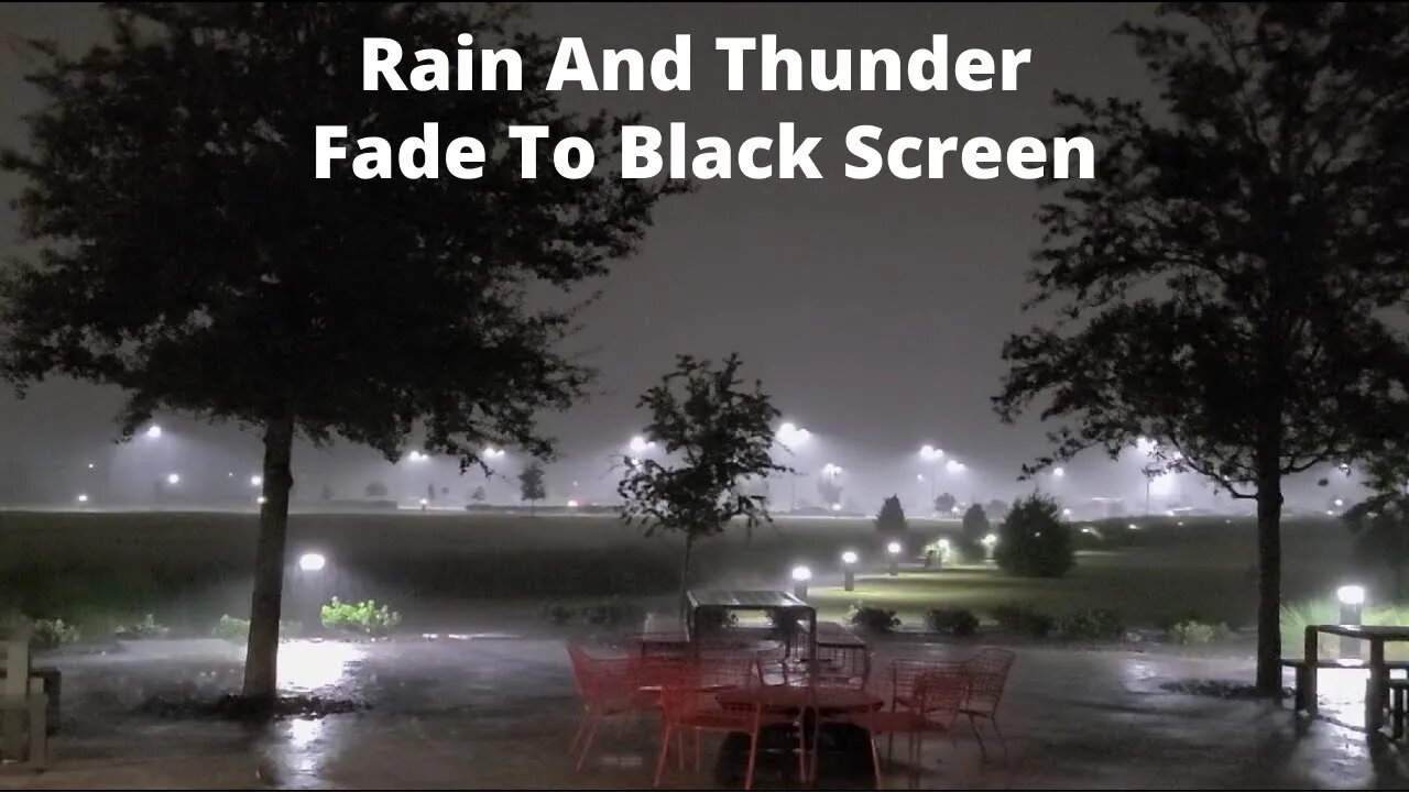 Fade To Black Screen Rain and Thunder / 8 Hours