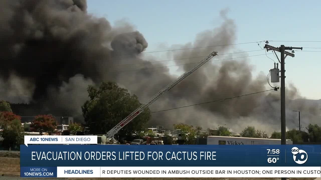 Evacuation order lifted for Cactus Fire