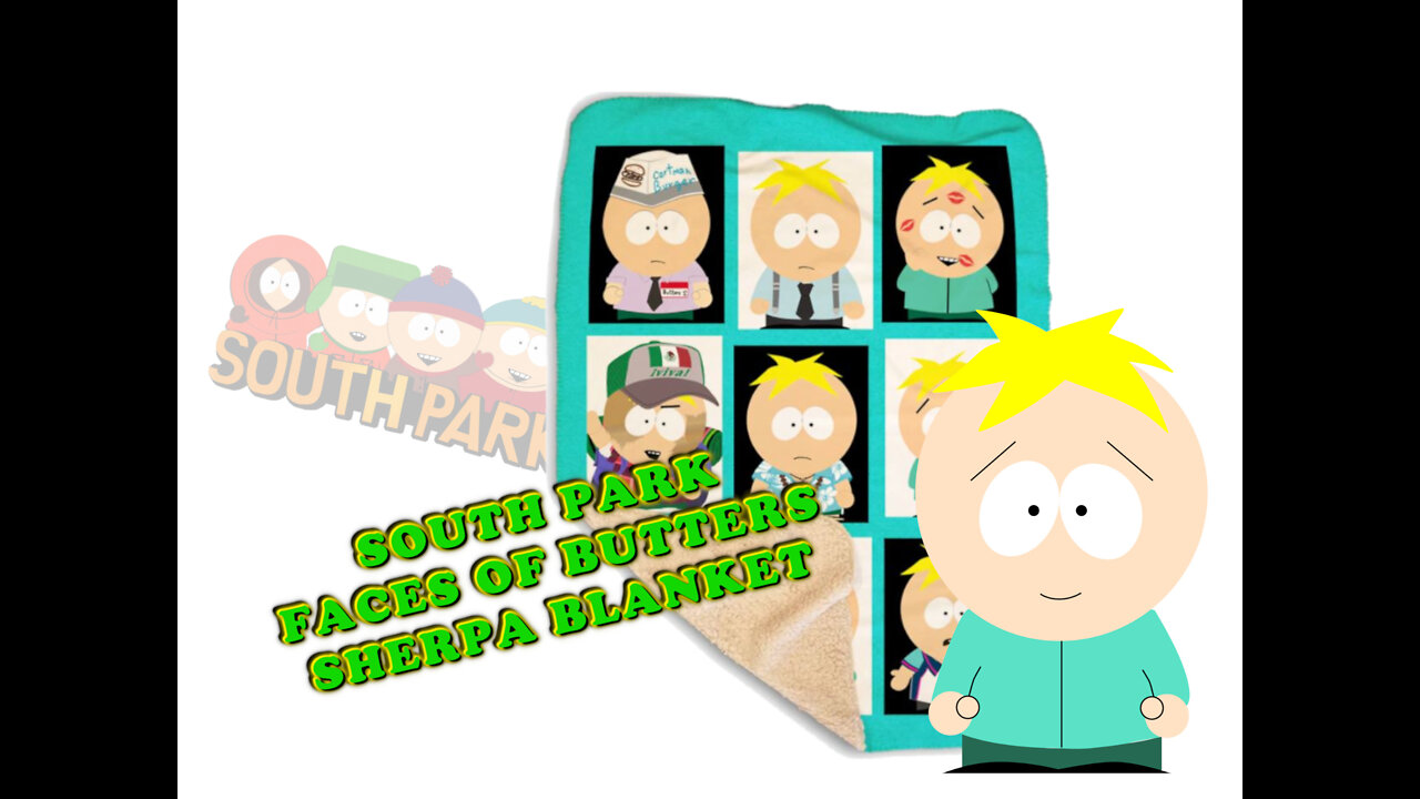 J & G Shoot the breeze SOUTH PARK FACES OF BUTTERS SHERPA BLANKET