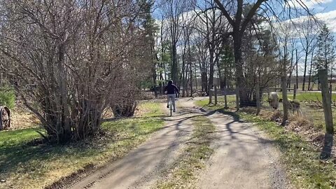 Riding a unicycle