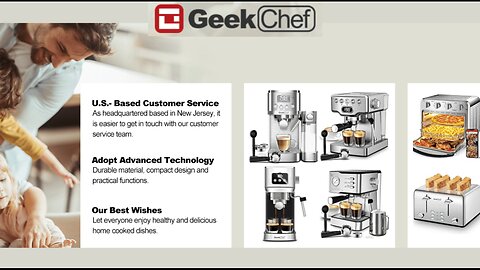 Geek Chef Espresso Machine, 20 Bar Coffee Machine