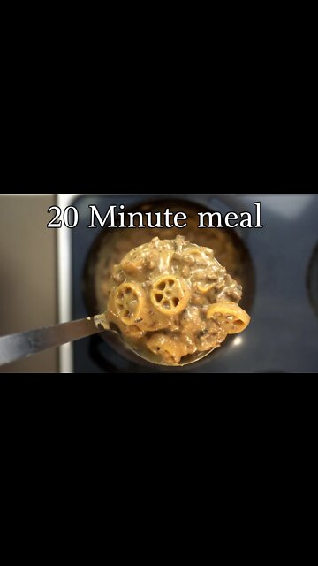 Blue Cheesy Beef And Pasta - Caramelized Onion Blue Cheese #shorts