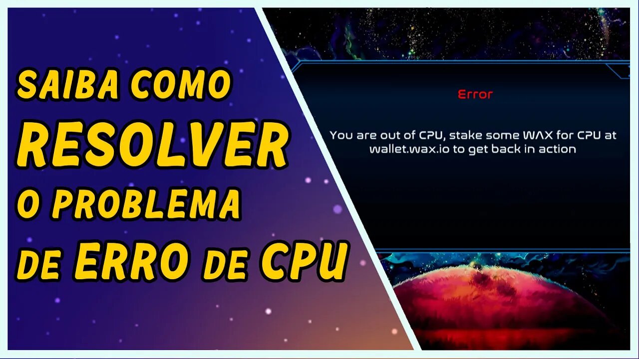 Problema de CPU em Alien Worlds RESOLVIDO!