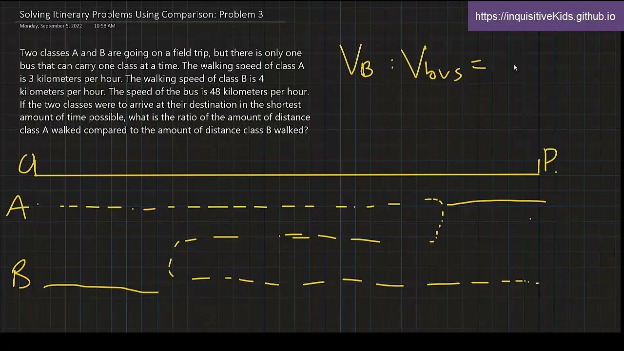 6th Grade Solving Itinerary Problems Using Comparison: Problem 3