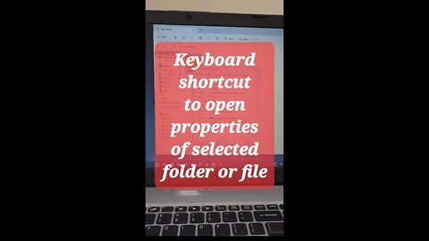 Keyboard shortcut to open properties of selected folder or file #shorts #youtubeshorts