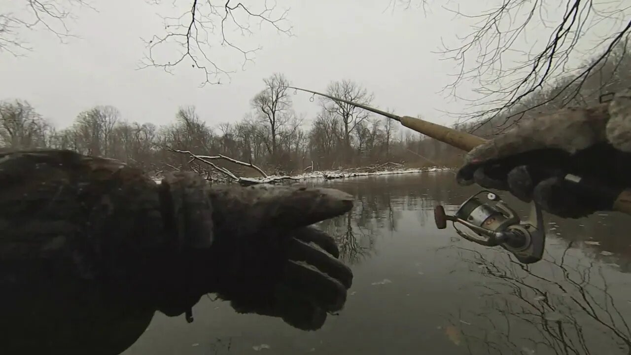 Decenber steelhead fishing - falling water bite